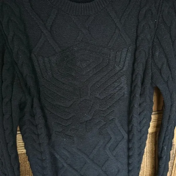 Disney Parks x Marvel Avengers Black Panther‎ Cable Knit Sweater | Size S - Image 8