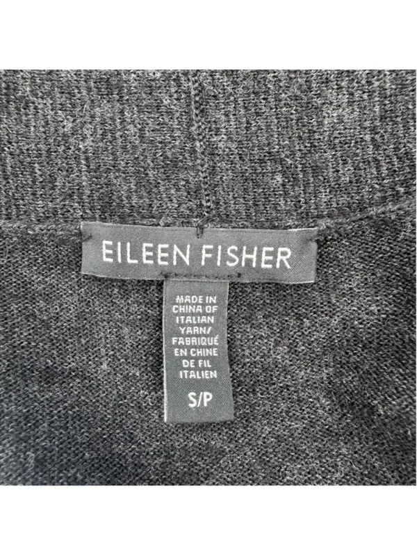 Eileen Fisher Charcoal Italian Merino Wool Open Cardigan SP - Image 3