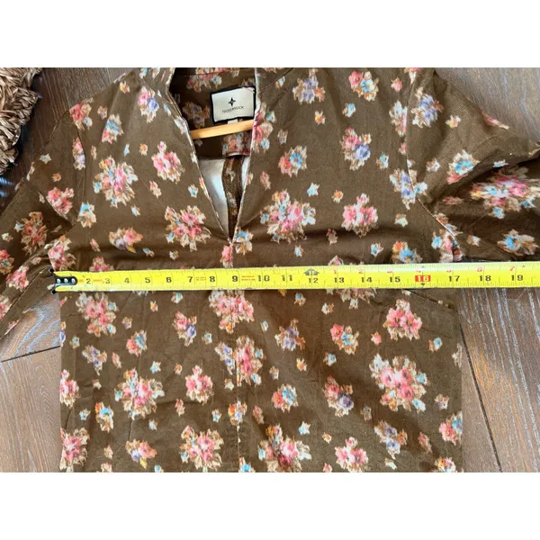 Tuckernuck Hazel Bouquet Corduroy Clifton Dress Women Brown XS - Image 7