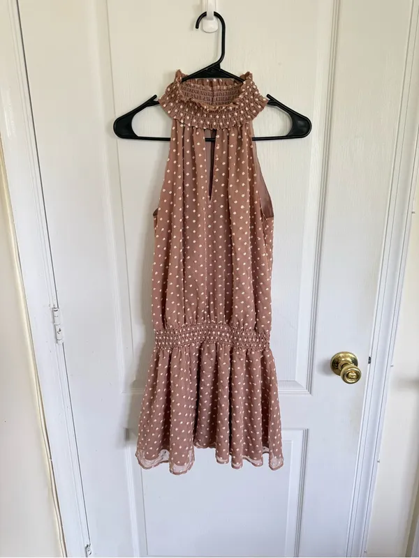 Amanda Uprichard Kimmie Dress in Embroidered Dot - Image 2