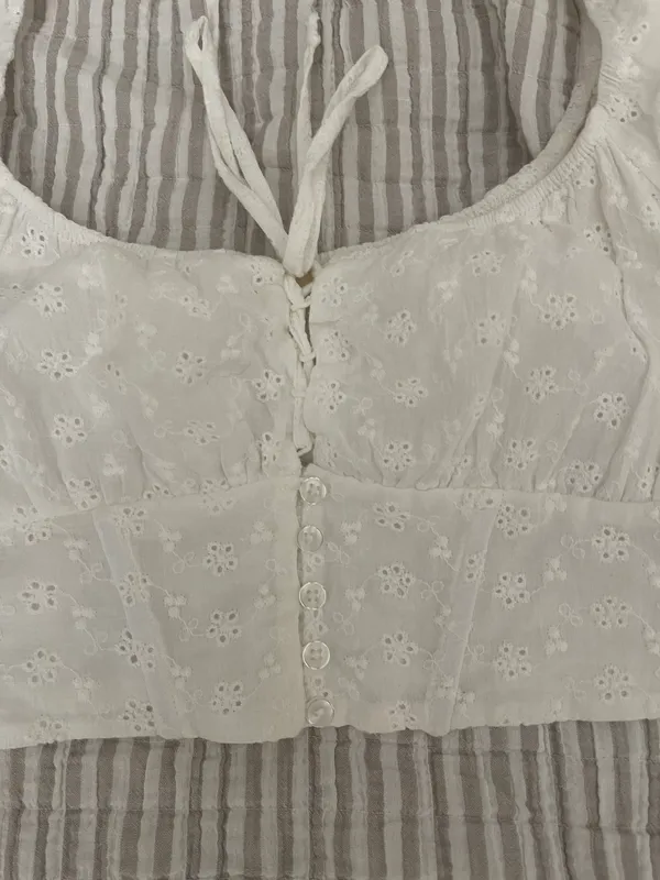 PacSun LA Hearts Cropped Eyelet Top - Image 3
