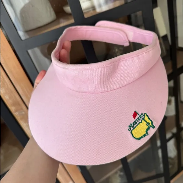 Masters Visor adjustable embroidered logo Augusta retro hat golf performance Pink - Image 6