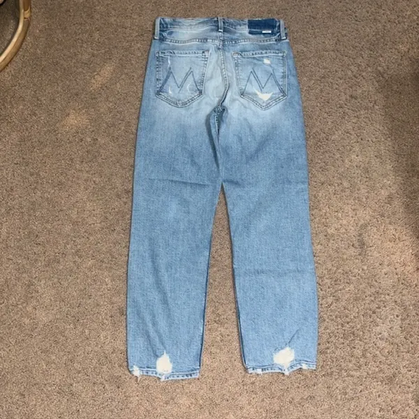 Mother Superior Tomcat Distressed High Rise Jeans The‎ Confession Light Blue 28 - Image 8