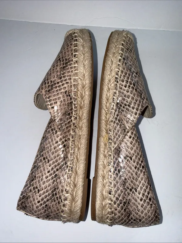 Sam Edelman Taupe Snake-Print Espadrille Flats - Image 9