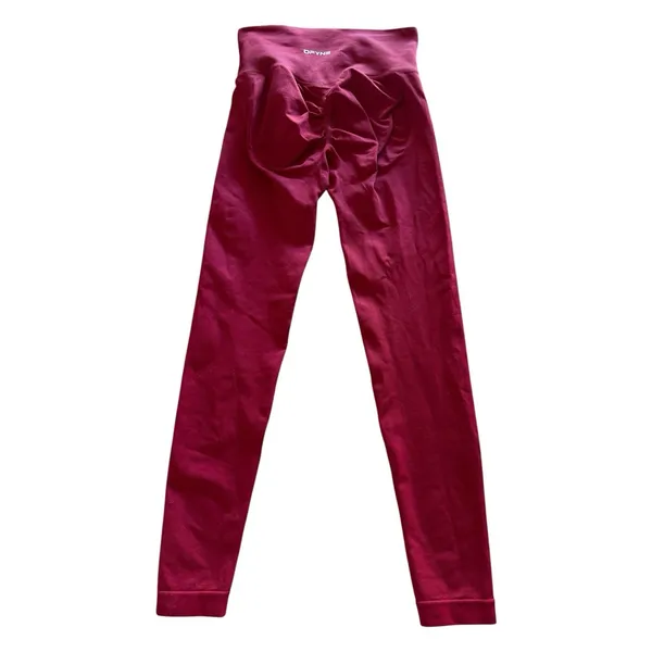 DFYNE Leggings Size ~Small Red Scrunch Butt Stretch Activewear Workout Gym Yoga - Image 2