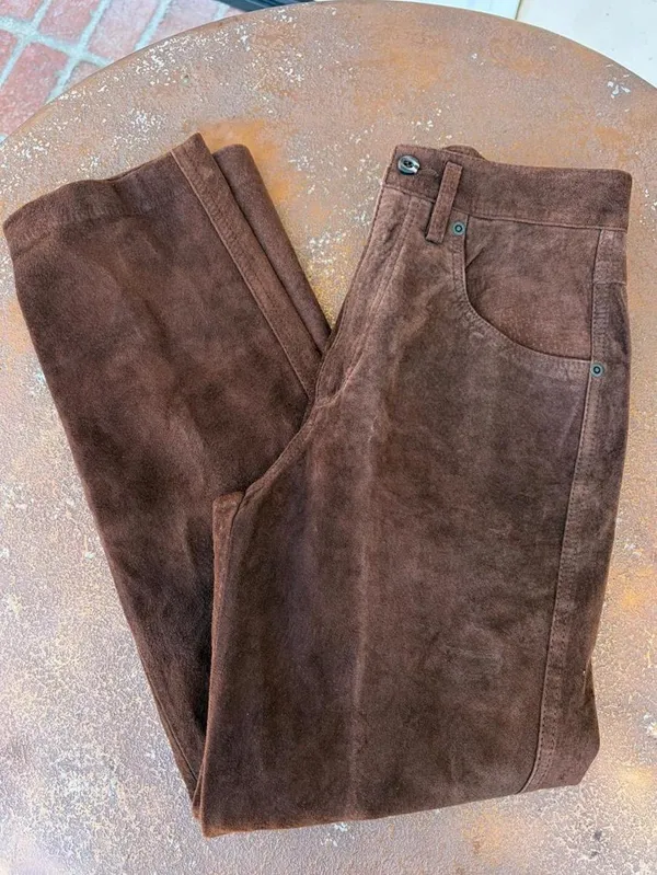 Vintage lizwear Brown suede leather high rise pants/ waist 24 #western #cowgirl #rodeo #autumn - fit like a 24 - Image 6