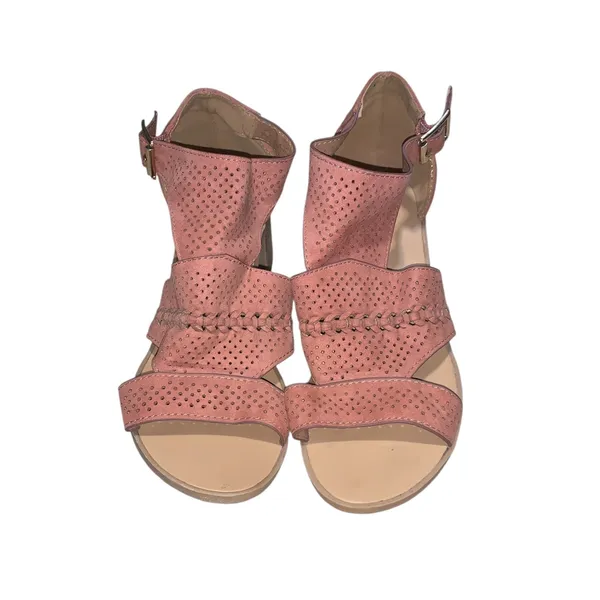 Qupid Women’s 8 Pink Mauve Block Heel Sandals with Buckle - Image 2