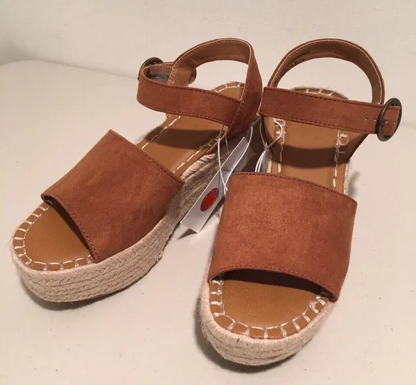 Espadrille Sandals, Size 11 Brown - Image 2