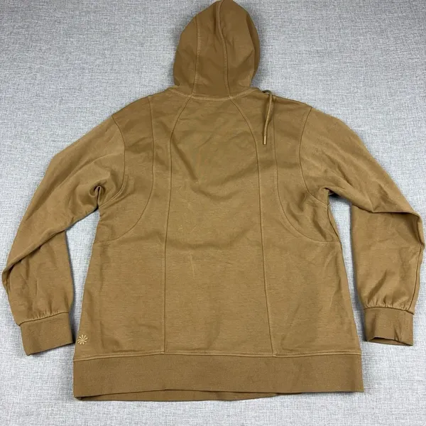 Athleta Hoodie Womens XS Brown V-Neck Pullover Jersey Pockets Logo Stretch - Image 8