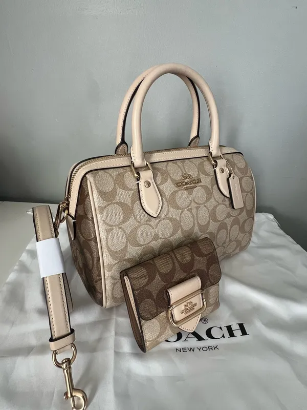 Coach Rowan Satchel In Colorblocked And Matching Wallet - Image 4