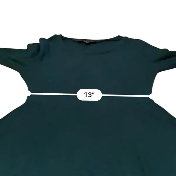 Lulus‎ Hunter Green Ribbed Knit Fit Flare Skater Dress Womens Small Long Sleeve - Image 11