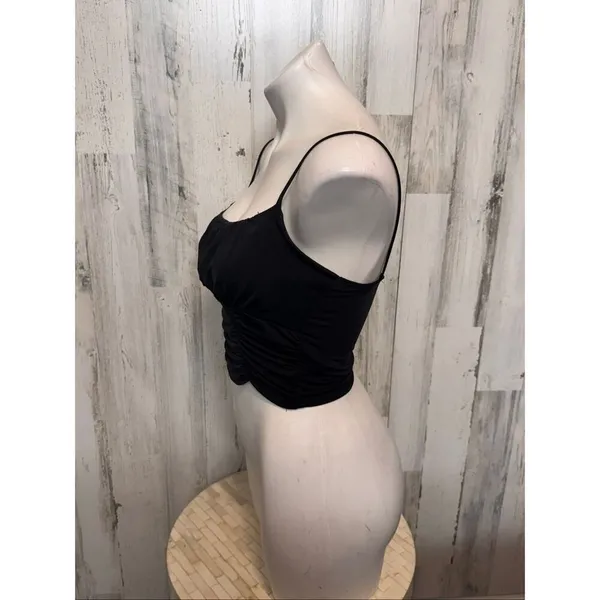 Live in the Moment Black Ruched Cami Top Women’s Size M - Image 5