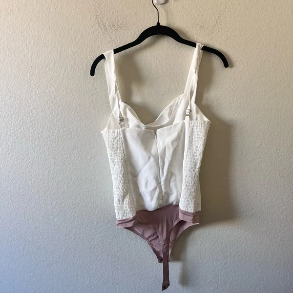 Amanda Uprichard Womens S White Glamour Bodysuit Bridal - Image 6