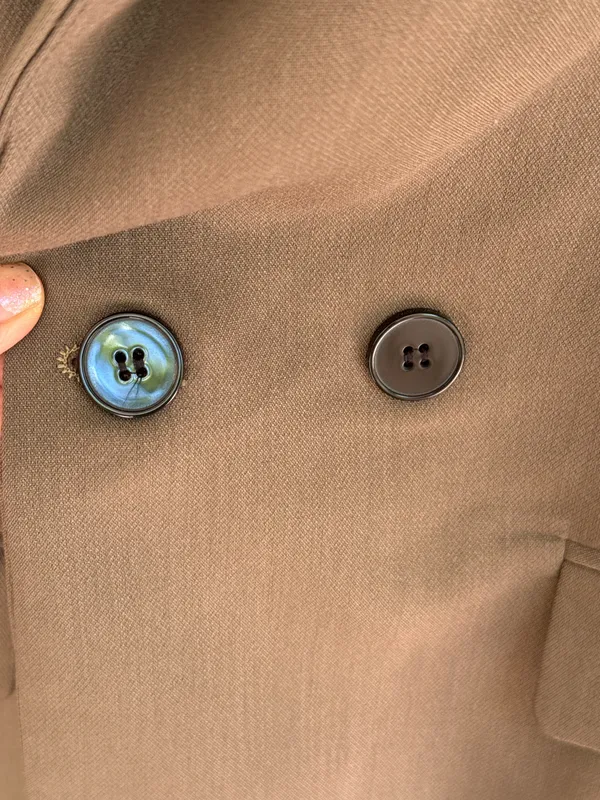 Zara Olive Green Double-Breasted Blazer Size XS - Image 4