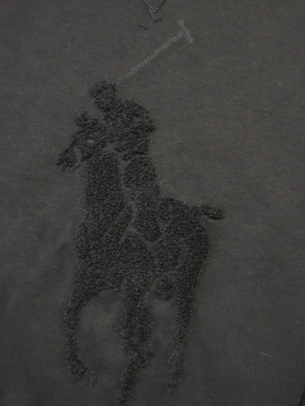 NWT Polo Ralph Lauren Women's Big Pony Sweatshirt in Black Tonal Pullover XS - Image 4