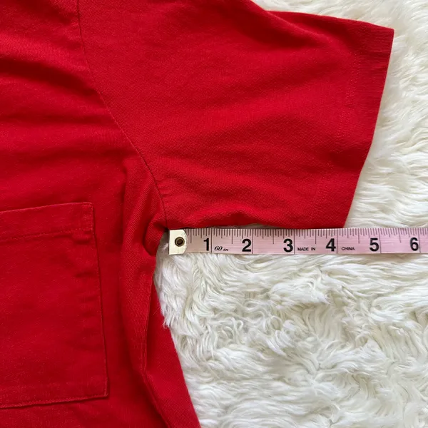 Everlane Dress The Weekend Tee Pocket Crewneck Short Sleeve Red XXS - Image 13