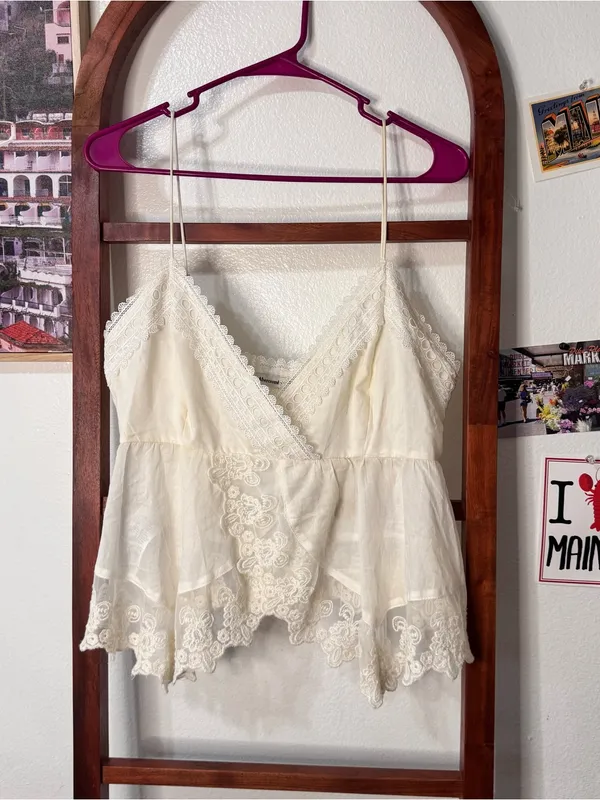 Abercrombie Babydoll Lace Trim Cami Tank Top - Image 6