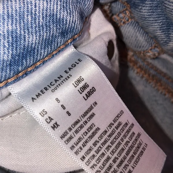 American eagle stove pipe jeans distressed size 8 long - Image 3