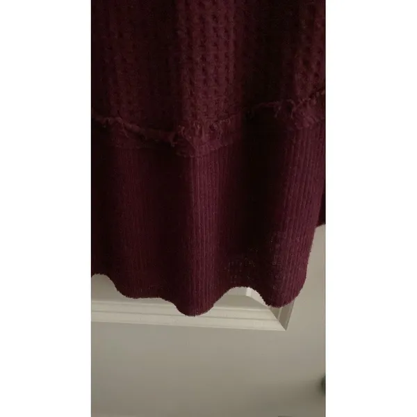 We The Free‎ Burgandy Ribbed Knit Long Sleeve Shirt Cozy Fall Winter Casual - Image 2