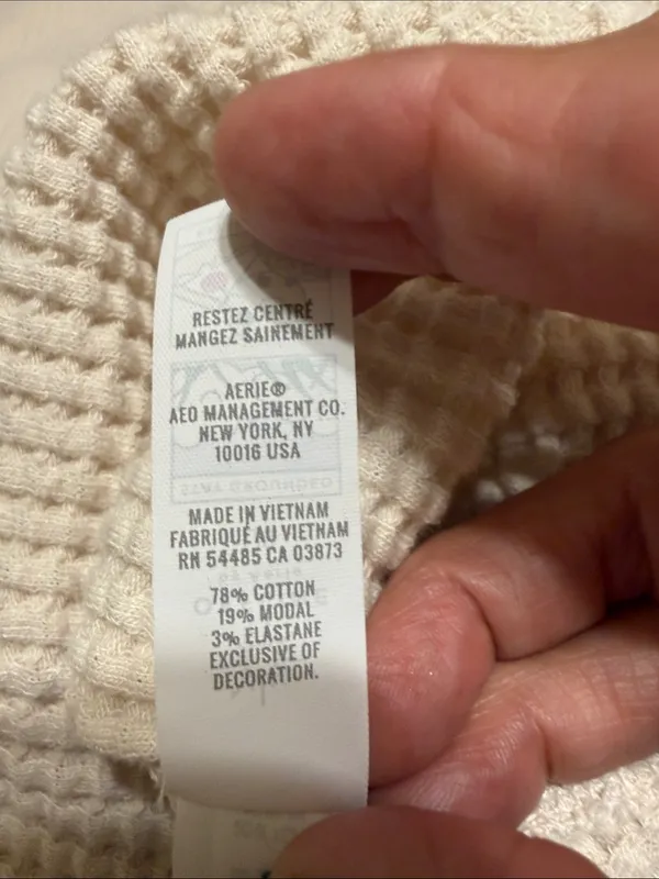 Offline by aerie Cream Waffle Knit Crew Sweater L - Image 7