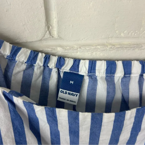 Old Navy Blue White Stripe Tie Strap Tank Top Size M - Image 6