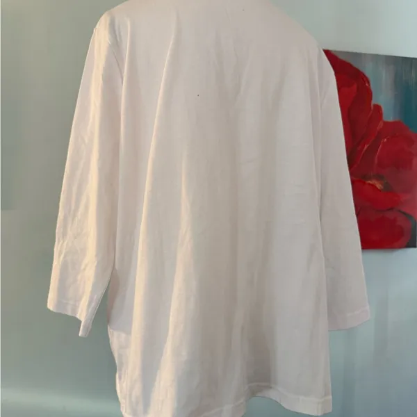 C&K Designs Shirt Size XL flower Ladybug embroidery White Top - Image 5