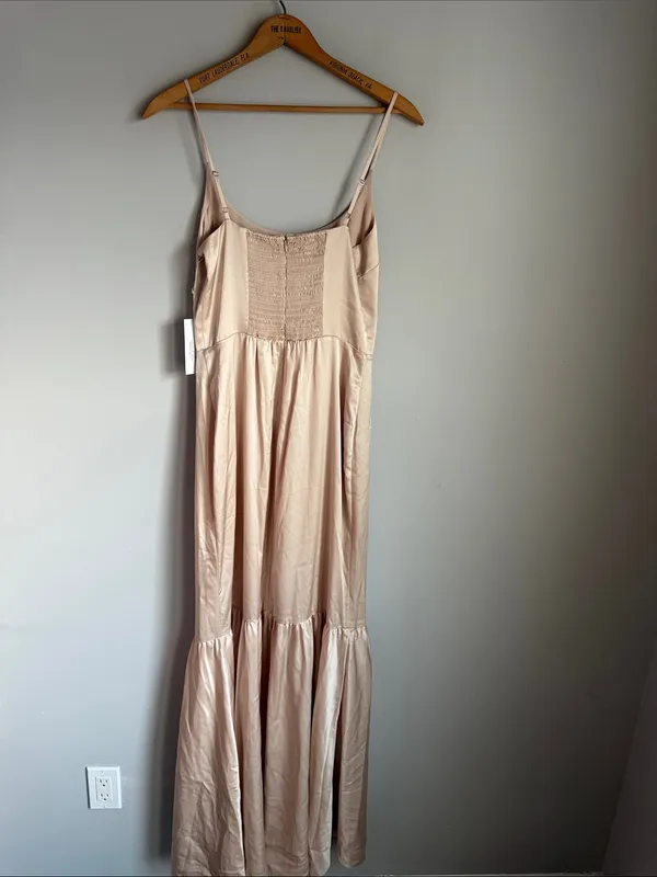NEW Reformation Nasha Satin Maxi Dress Grand Cru Champagne Satin Cocktail 6 - Image 3