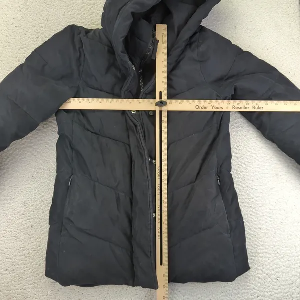 Abercrombie Fitch Ultra Black Puffer‎ Jacket Hooded Wind Water Resistant Small - Image 13