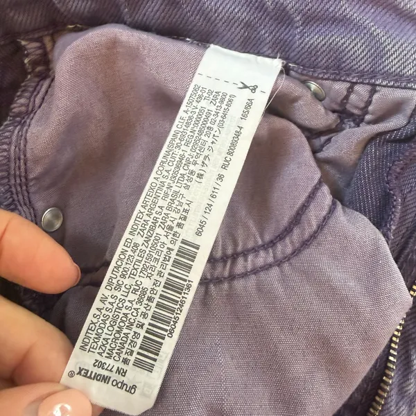 ZARA Purple Wide Leg Denim Jeans Size 4 - Image 9