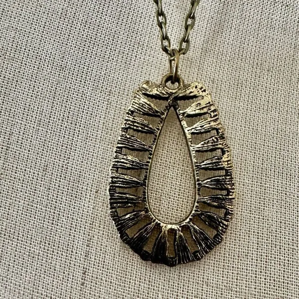 Boho Teardrop Pendant Necklace with Faux Turquoise Accents - Image 5