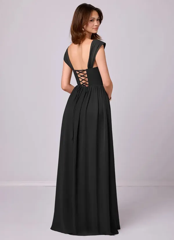 Azazie Black Chiffon Bridesmaid Dress - Image 5