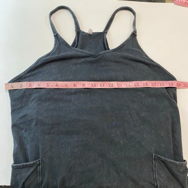 FP Movement Hot Shot Mini Dress Romper M Black Racerback Athleisure - Image 6