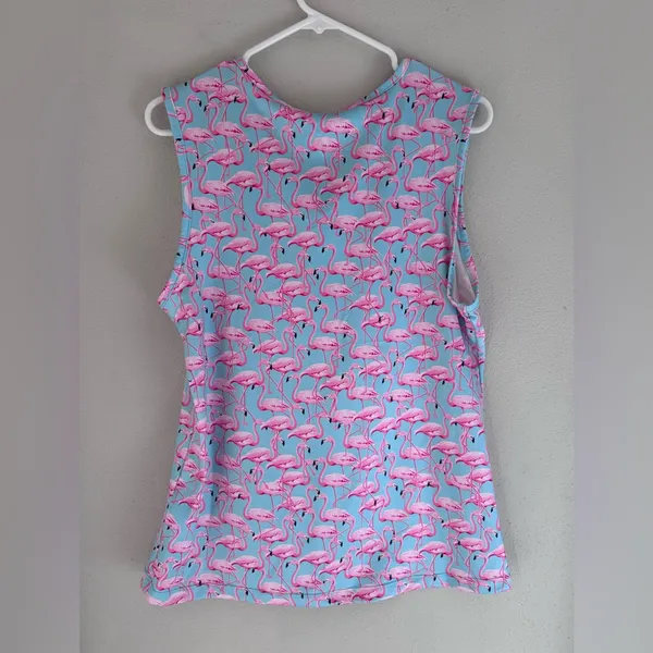 Alvin’s Island Flamingo Print Size L Sleeveless Top, UPF 50 - Image 3