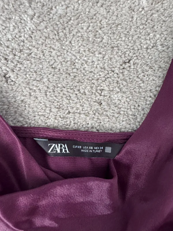 Zara Cowl Neck Satin Top | Size XS - Image 3