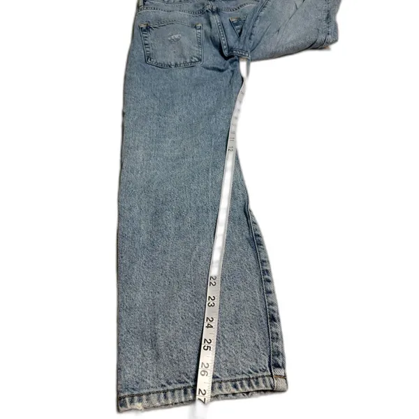 Free People Distressed Straight Leg Jeans Loose Fit Women's Size 25 Button Fly - Image 8