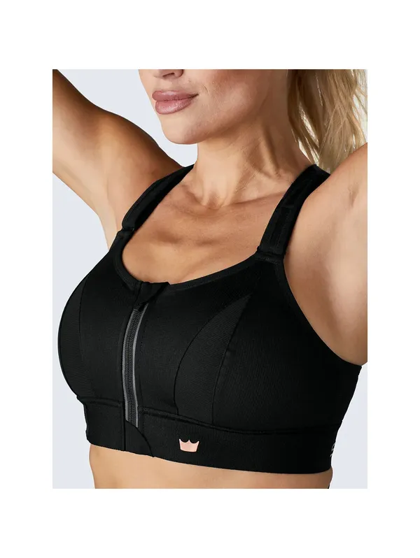 Shefit Ultimate Sports Bra Women's Size 5Luxe (5X) Black High Impact Zip Front - Image 2
