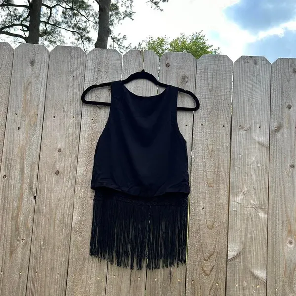 Jessica Simpson black tassel tank top‎ size xs - Image 7