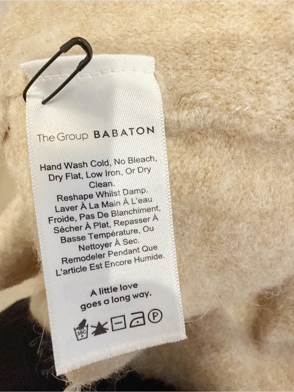 ARITZIA The BABATON Grouo Bandinj‎ Wrap Cross Front V neck Sweater in Tan - Image 6