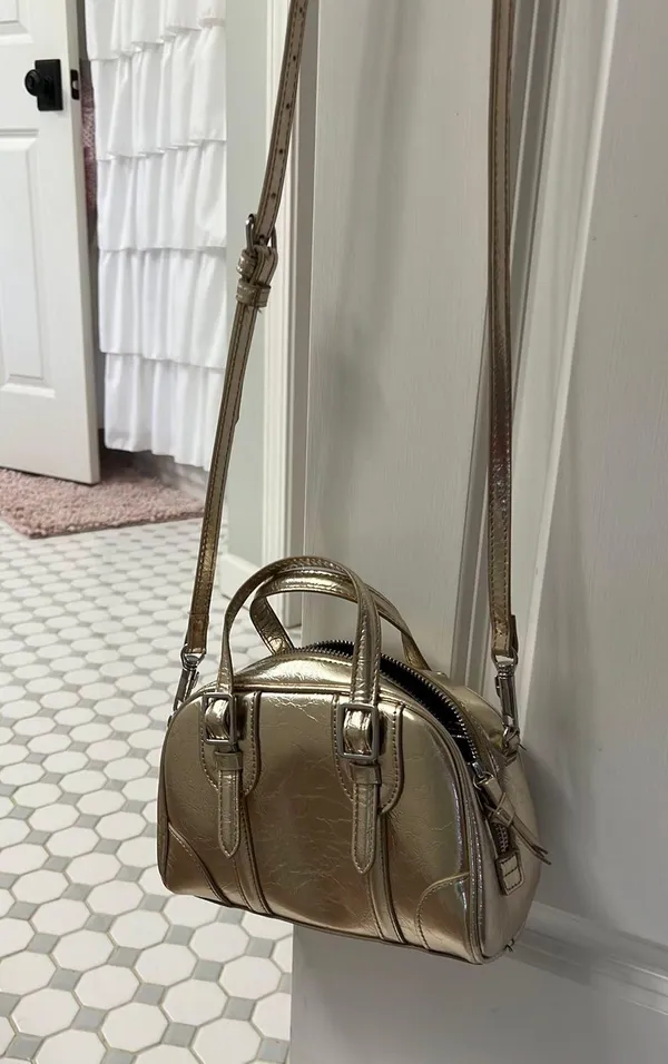 ZARA Buckled Gold Purse - Image 7