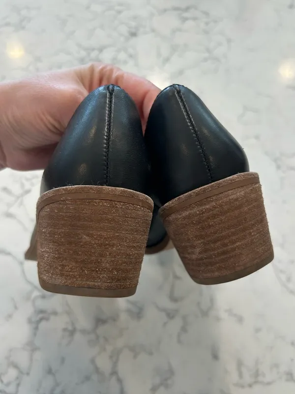 Madewell Black The Brady Lowcut Bootie‎ Leather Stacked Heel Size 5 - Image 6