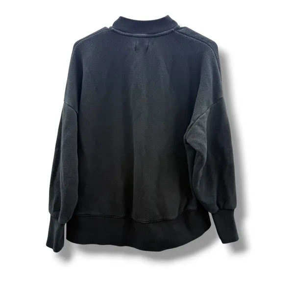 Madewell MWL Quarter Zip Sweatshirt Womens Small Black‎ Betterterry Mock Neck - Image 2