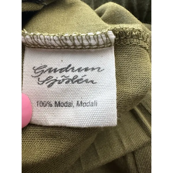 Gudrun Sjoden Green Stretchy‎ Crop Wide Leg Pants XL Modal Boho Lagenlook #W1-9 - Image 7