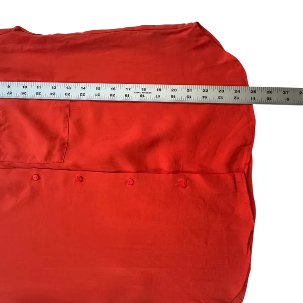 Mango MNG Orange Red Lyocell Sleeveless Shirt Womens XS Collar Button Pocket NWT - Image 5