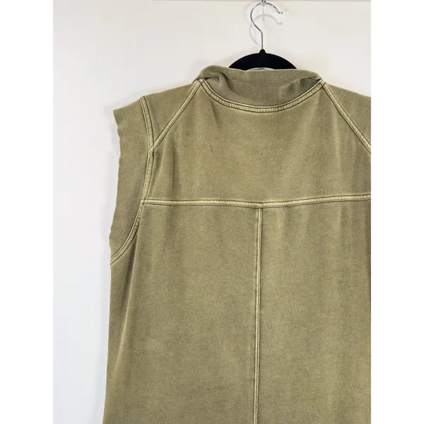Anthropologie Daily Practice Mini Dress Green Meru Zip Front Sleeveless Medium - Image 8