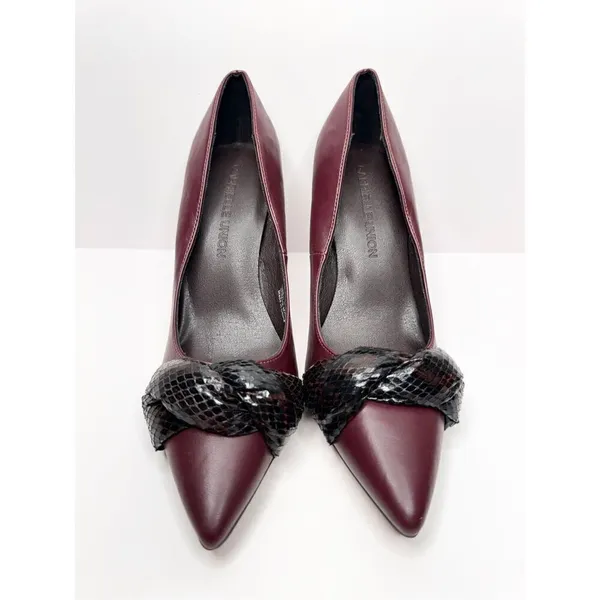 Gabrielle Union Pumps‎ Size 7.5 Pointed Toe Burgundy Twist Detail Slip On Shoes - Image 3