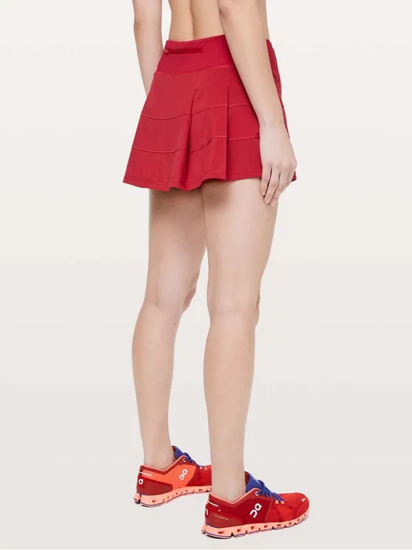 Lululemon Pace Rival Athletic Woman’s Red Pleated Activewear Skort Size 2 - Image 2