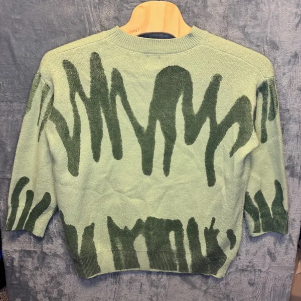 2078 |‎ Princess Polly Abstract Drip Knit Oversized Sweater Green Womens M/L - Image 2