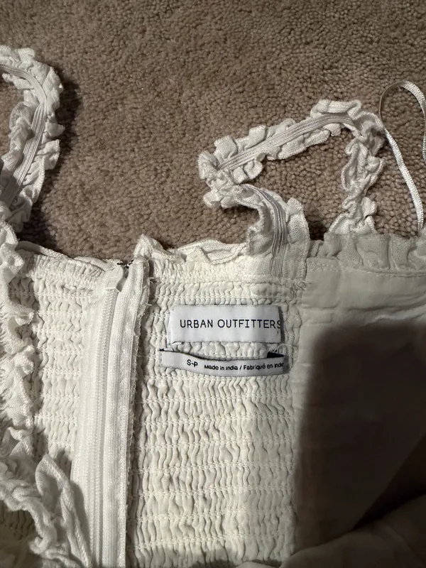 Urban Outfitters White Ruffle Mini Dress Size Small - Image 4