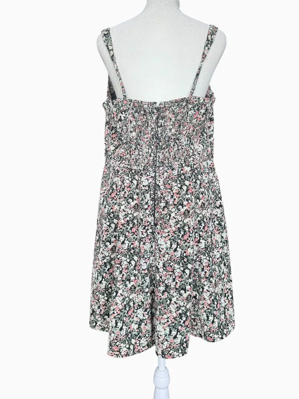 Abercrombie &‎ Fitch Square Neck Floral Mini Dress Sz L - Image 5