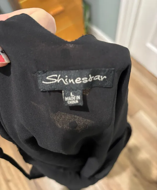 Shinestar Lined Black Camisole, Sz L - Image 3